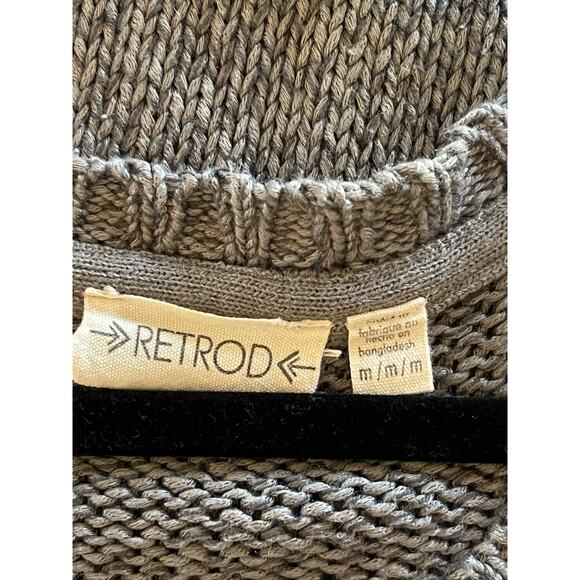 Retrod Marled Knit Sweater with Brown Elbow Patches size Medium - Picture 4 of 7